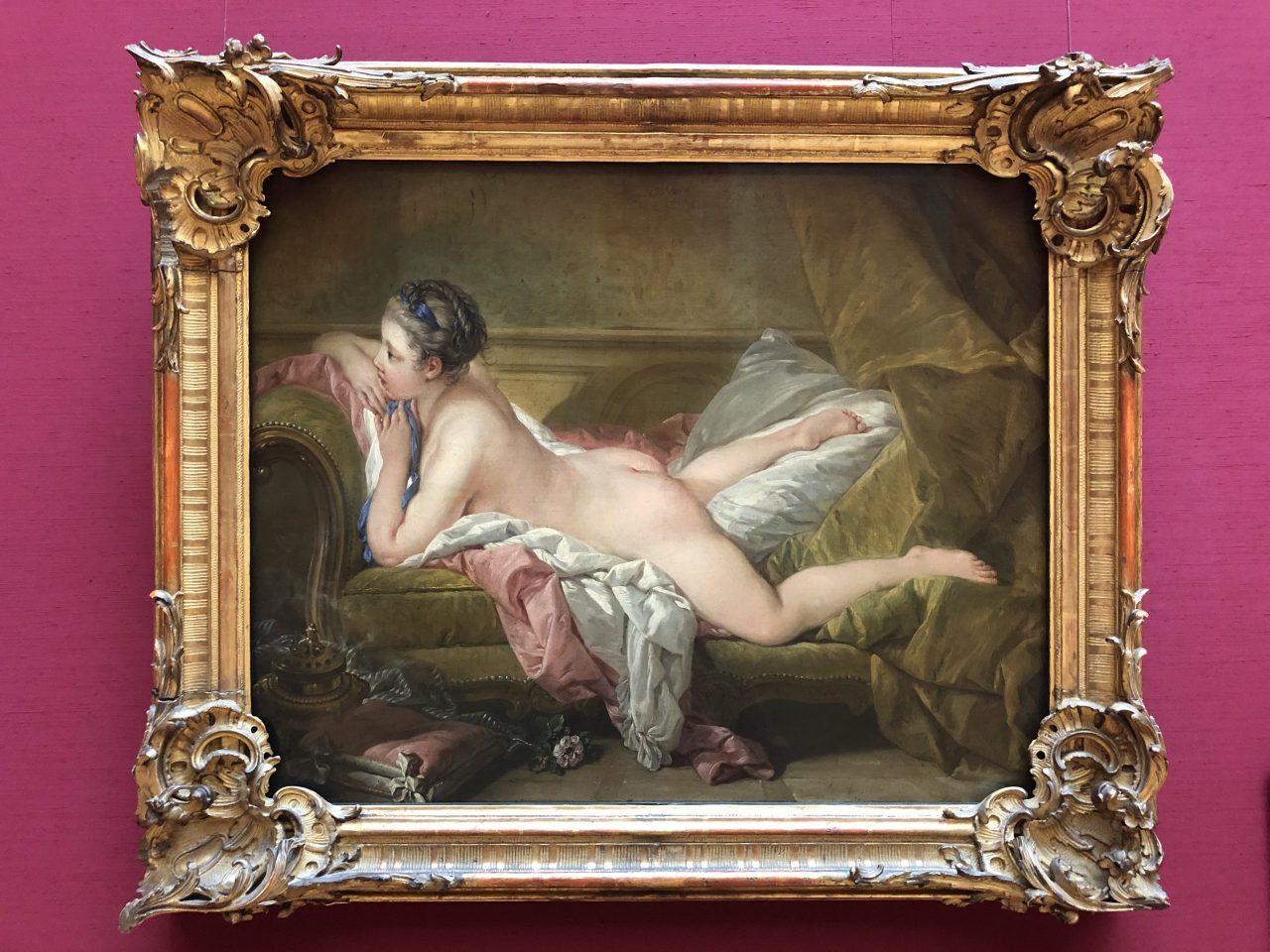 François Boucher, Resting Girl, Alte Pinakothek Munich Ruhendes Mädchen odalisque