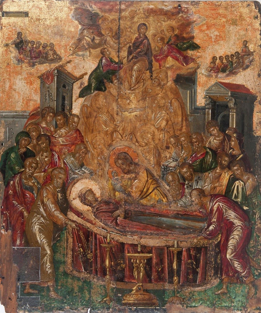El Greco, Dormition of the Virgin, Holy Cathedral of the Dormition of the Virgin, Syros early El Greco gold ground