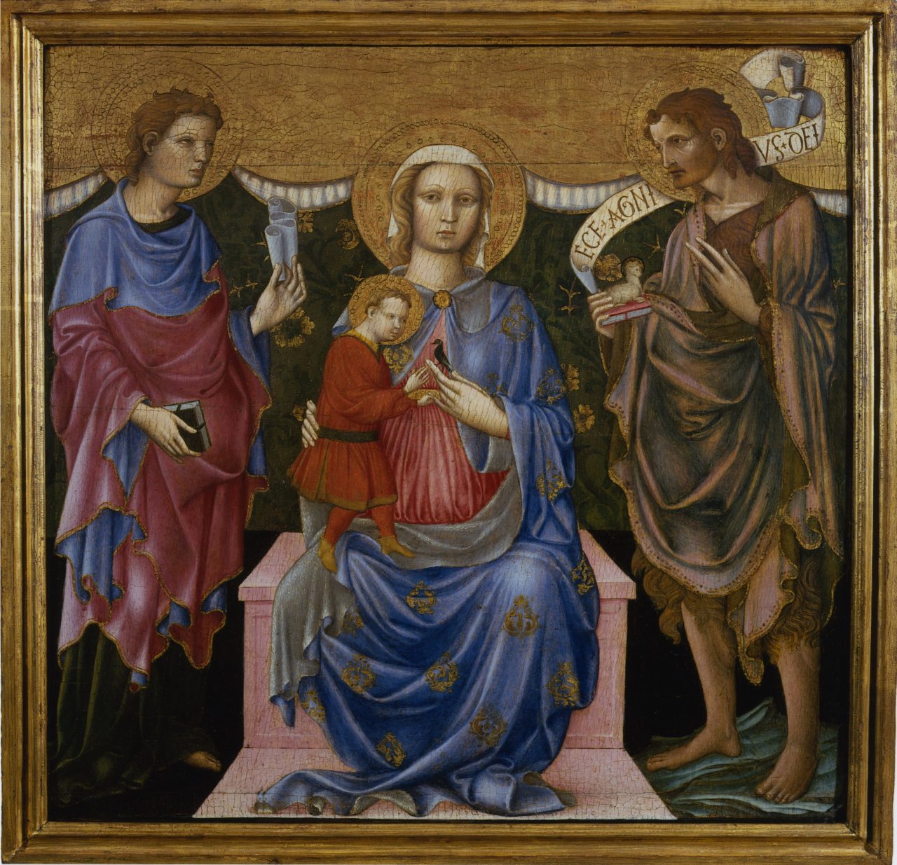 Antonio Alberti, Madonna and Child with Saints John the Baptist and John the Evangelist © Nicholas Hall notable sale early Ferrarese artist gold ground