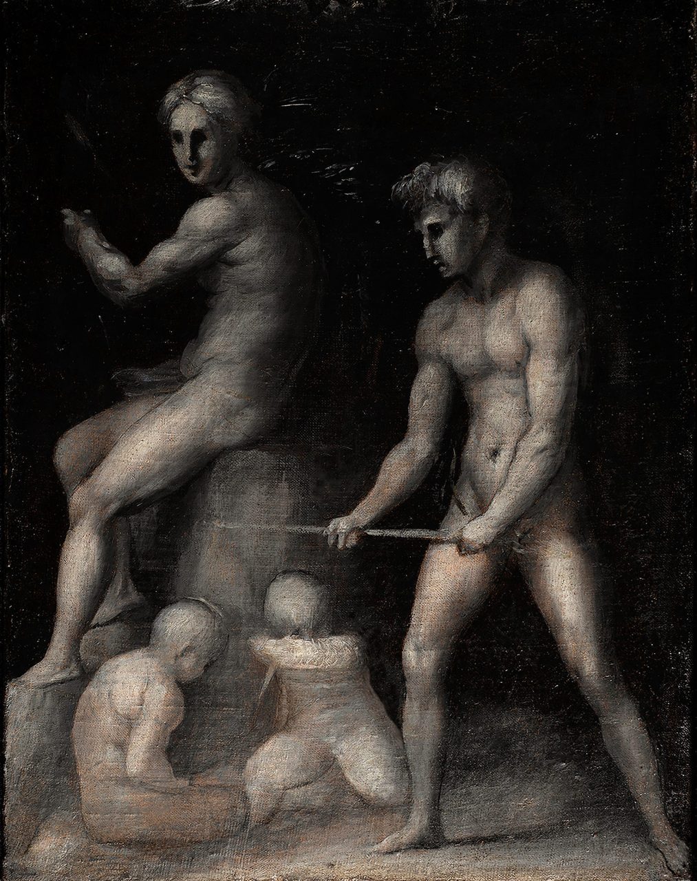 Jacopo da Pontormo, Labors of Adam and Eve, with Cain and Abel, ca. 1515-18, oil on canvas, Private Collection, United States