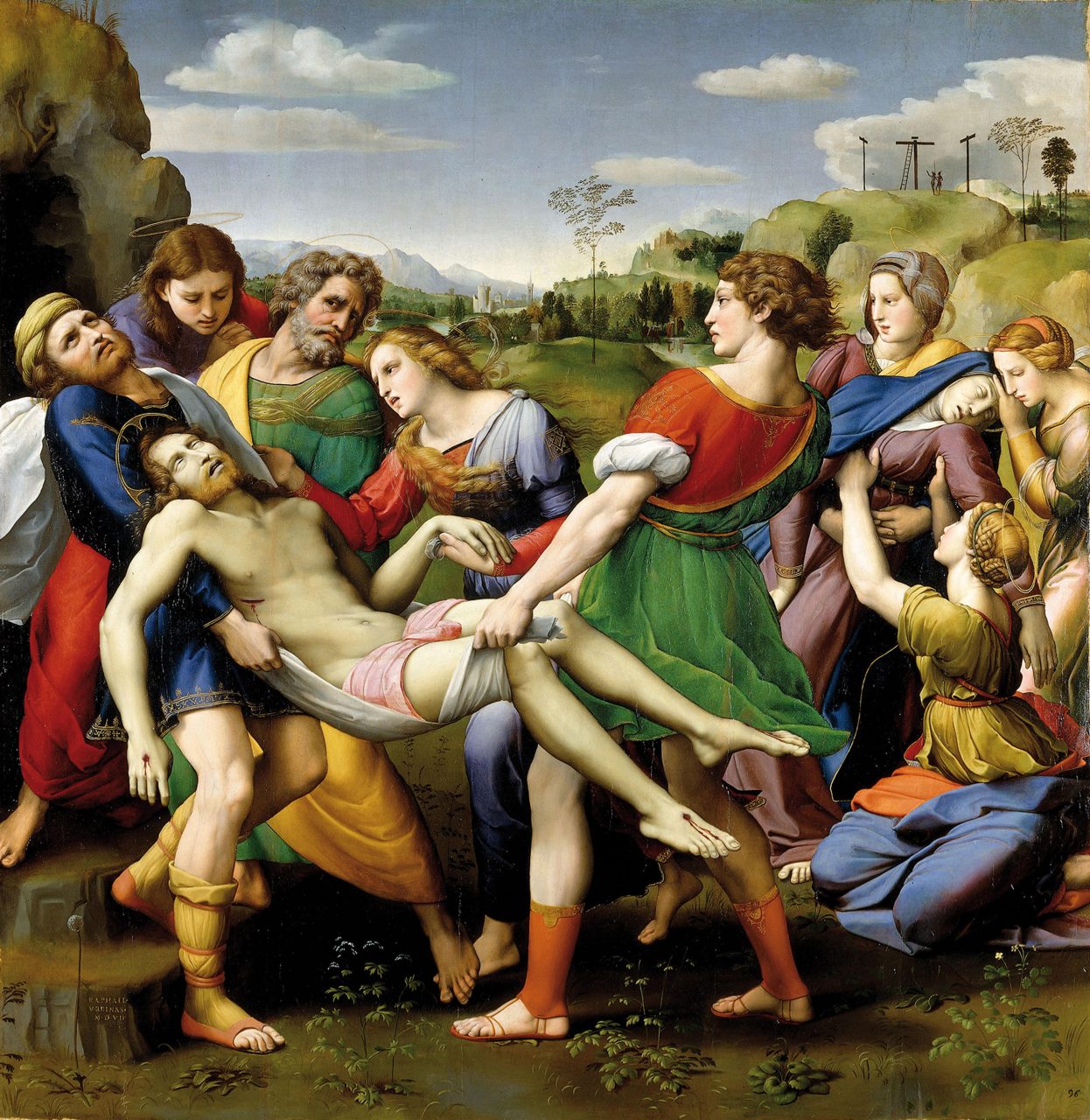 Raphael Borghese entombment, Raffaello Sanzio Raphael, Deposition, 1507, oil on panel, Galleria Borghese, Rome