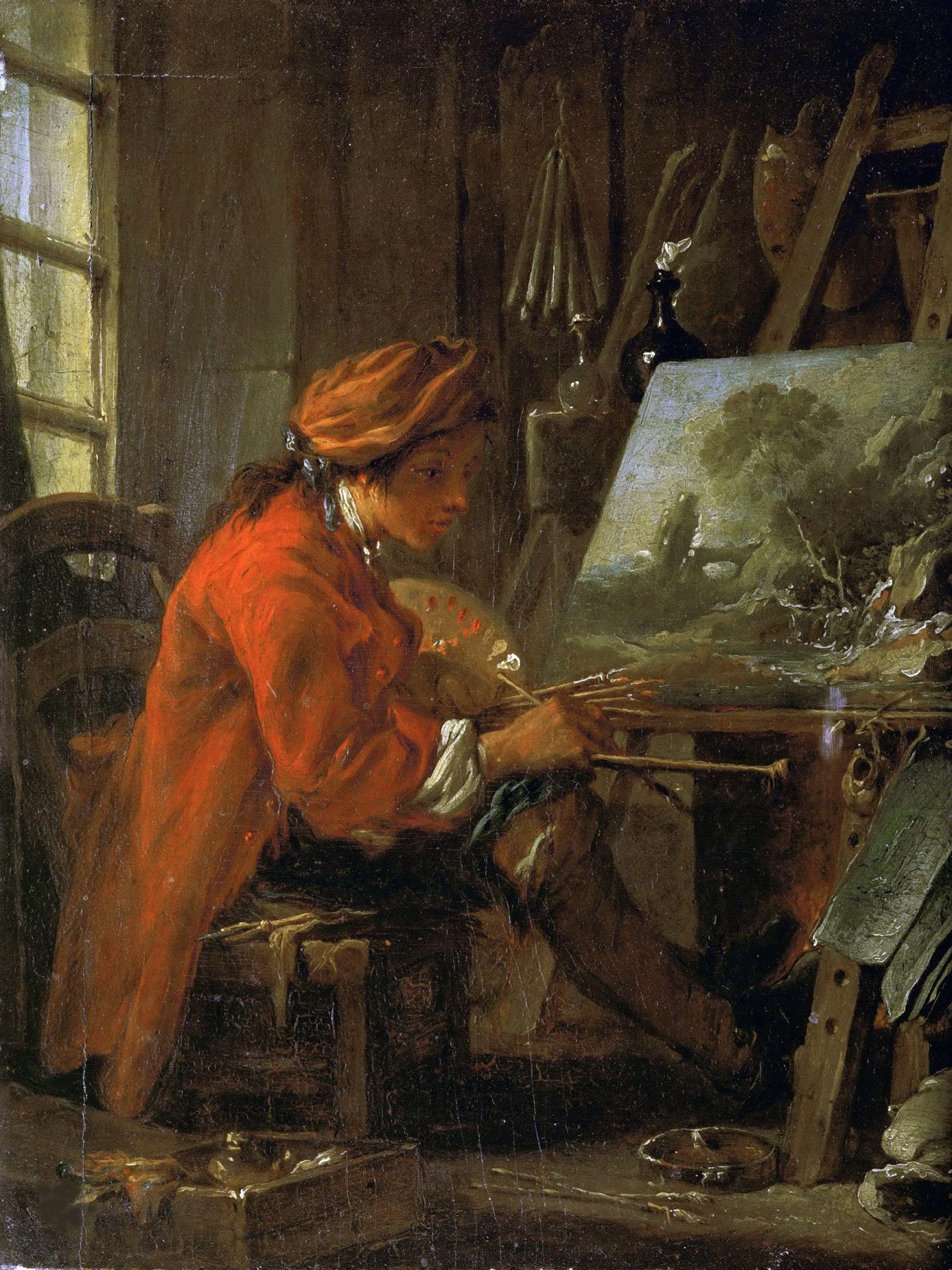 François Boucher, The Painter in his Studio, Louvre
