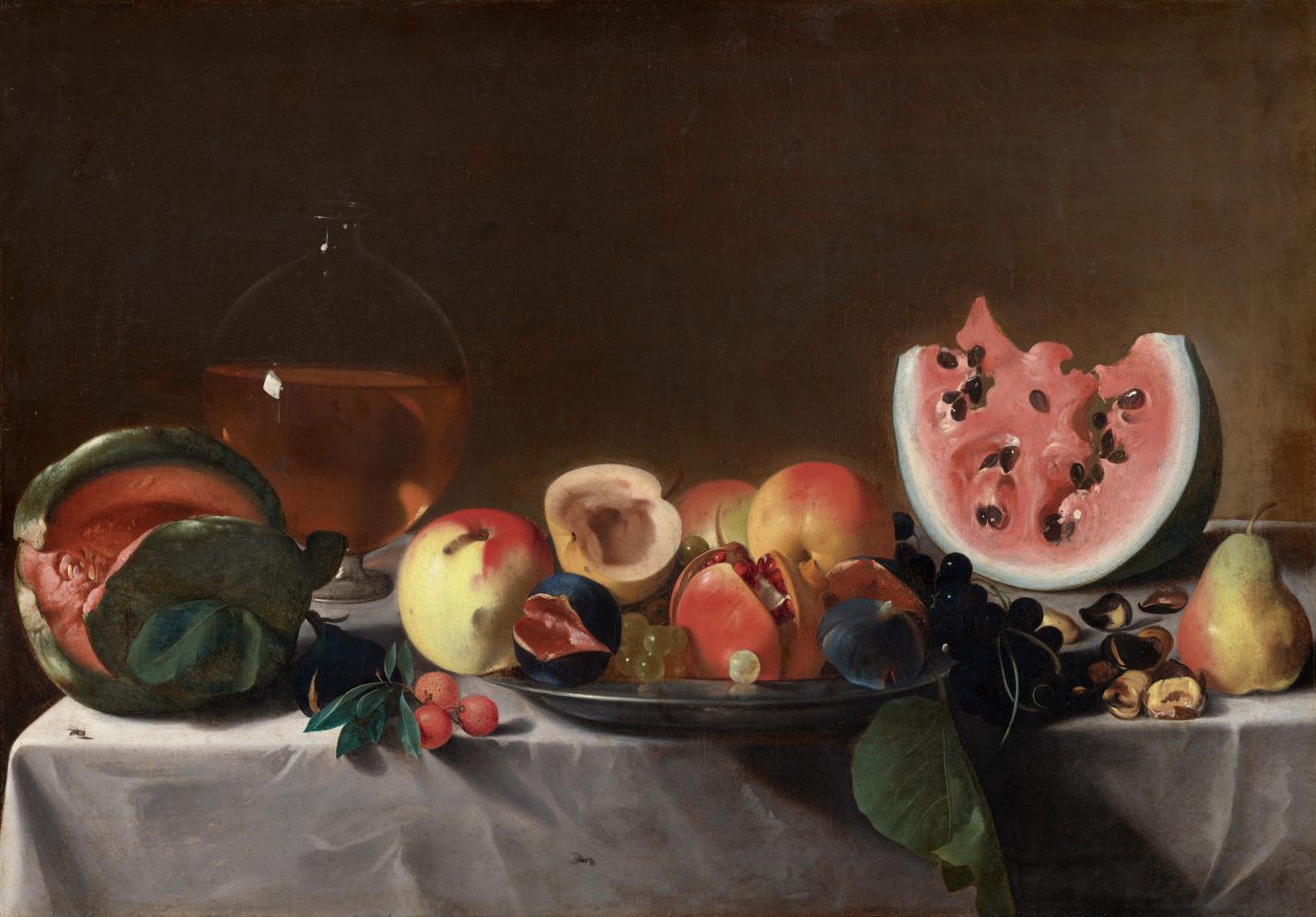 Caravaggesque still life, Pensionante del Saraceni, Still Life with Fruit and Carafe, National Gallery of Art, Washington D.C.
