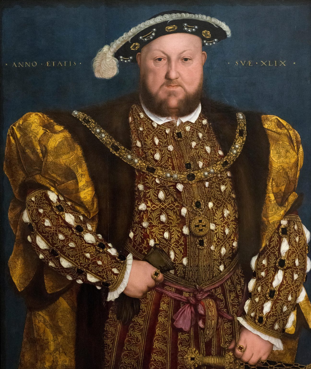 Hans Holbein the Younger, Portrait of Henry VIII, 1540, oil on panel, 88.5 x 75.5 cm., Gallerie Nazionali di Arte Antica - Palazzo Barberini, Rome.